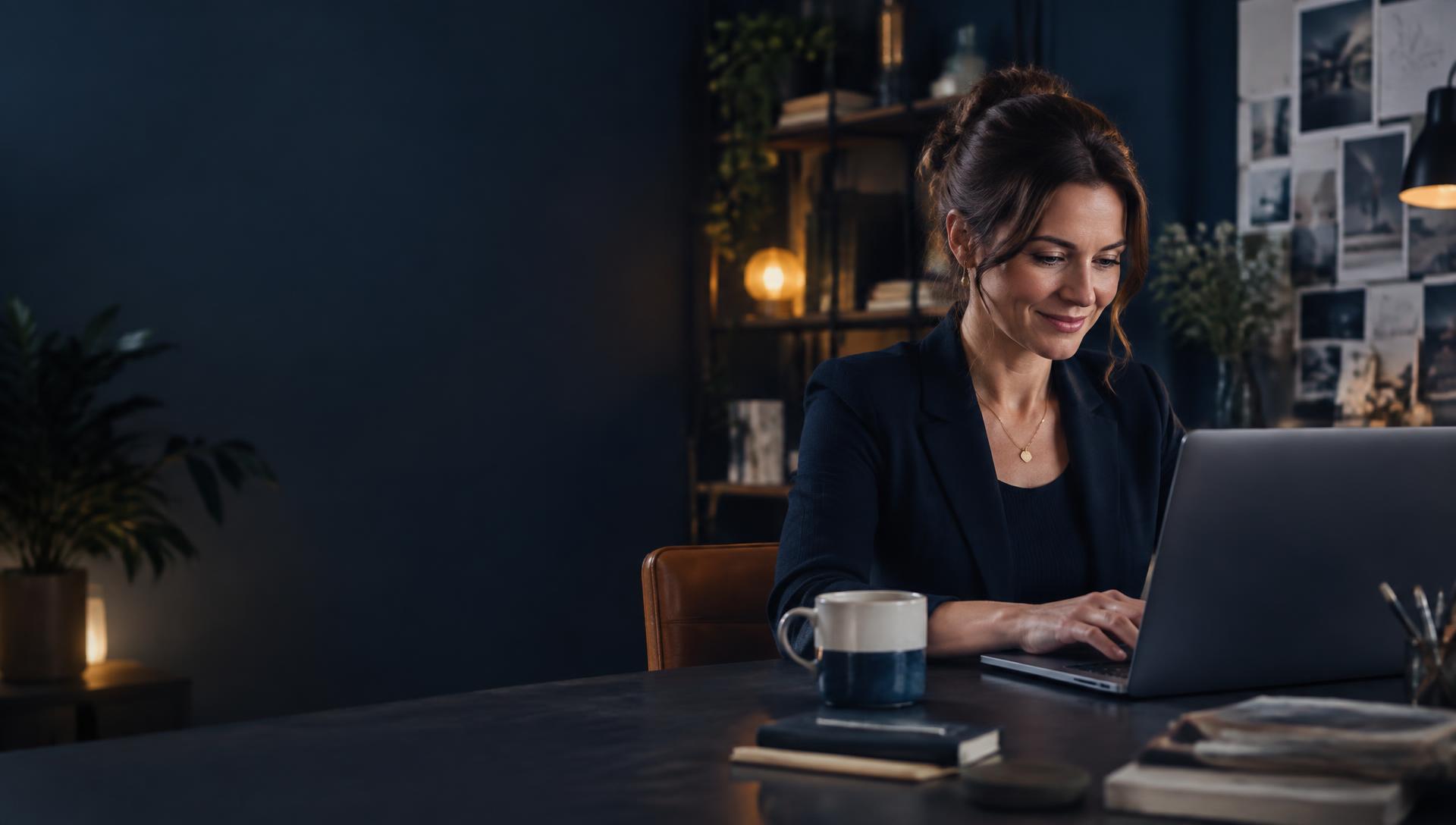 Business owner working on her digital presence